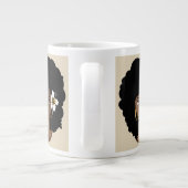 分隊ゴール |ブラック・アフロト |ベージュ ジャンボコーヒーマグカップ (裏面)