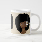 分隊ゴール |ブラック・アフロト |ベージュ ジャンボコーヒーマグカップ (右)