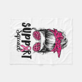 分隊メッシーバンピンクの戦士の胸がん粟粒 フリースブランケット (正面(横))