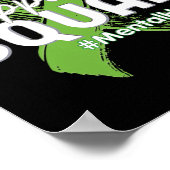 分隊メンタルヘルス認識度ライムグリーンリボン ポスター (角)