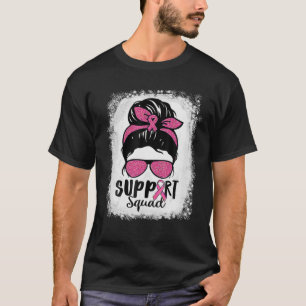 分隊Messy Bun乳がん女性の漂白をサポート Tシャツ