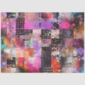 分離抽象芸術アートワークのグリッド質感パターン 薄葉紙 (正面)