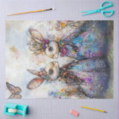 分離神人同形の着飾ったイースターウサギ 薄葉紙 (クラフト)