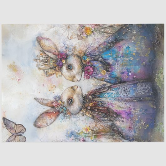 分離神人同形の着飾ったイースターウサギ 薄葉紙 (正面)