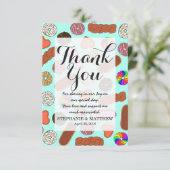 分類されたかわいい朝食のグルメのドーナツ サンキューカード (スタンド正面)