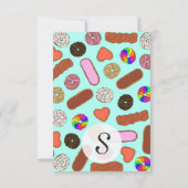 分類されたかわいい朝食のグルメのドーナツ サンキューカード (裏面)