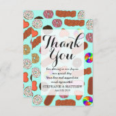 分類されたかわいい朝食のグルメのドーナツ サンキューカード (正面/裏面)