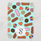 分類されたかわいい朝食のグルメのドーナツ メニュー (裏面)