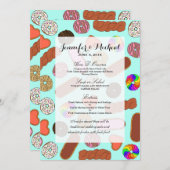 分類されたかわいい朝食のグルメのドーナツ メニュー (正面/裏面)