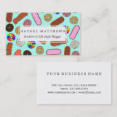 分類されたかわいい朝食のグルメのドーナツ 名刺 (正面/裏面)