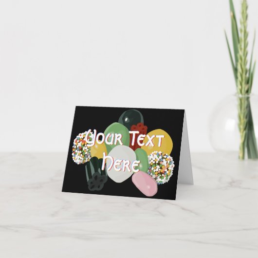 分類されたキャンデーの挨拶状 カード (正面)