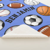 分類されたスポーツプレーヤーの名前をカスタムするの空色 シェルパブランケット (3/4)