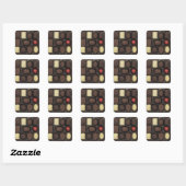 分類されたチョコレートの箱のクローズアップ スクエアシール (シート)
