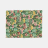 分類された咲くサボテンの植物 フリースブランケット (正面(横))