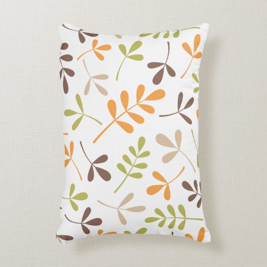 分類された葉のブラウンのオレンジ緑の砂の白 アクセントクッション (正面(垂直))