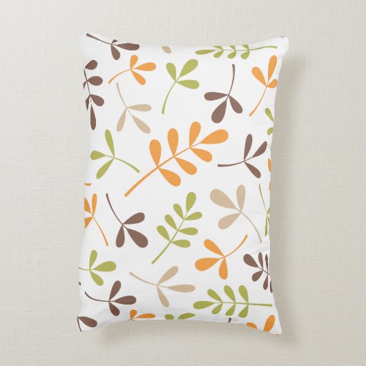 分類された葉のブラウンのオレンジ緑の砂の白 アクセントクッション (裏面(縦))