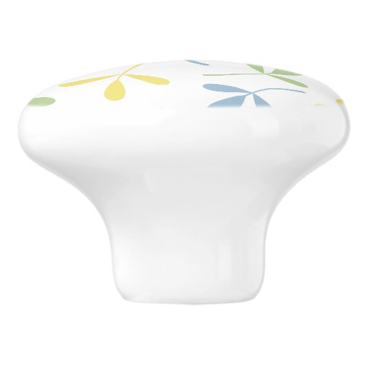 分類された葉の青緑の灰色の黄色い白 セラミックノブ (側面)