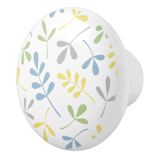 分類された葉の青緑の灰色の黄色い白 セラミックノブ (右)