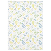 分類された葉の青緑灰色の黄色く白いPtn テーブルクロス (正面)