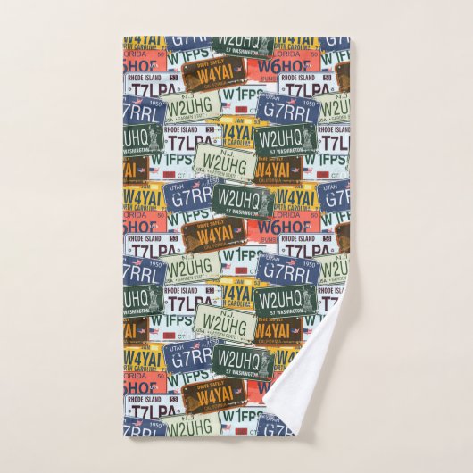 分類された運転免許証のプレート バスタオルセット (ハンドタオル)