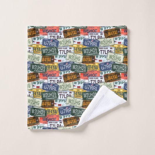 分類された運転免許証のプレート バスタオルセット (ウォッシュタオル)