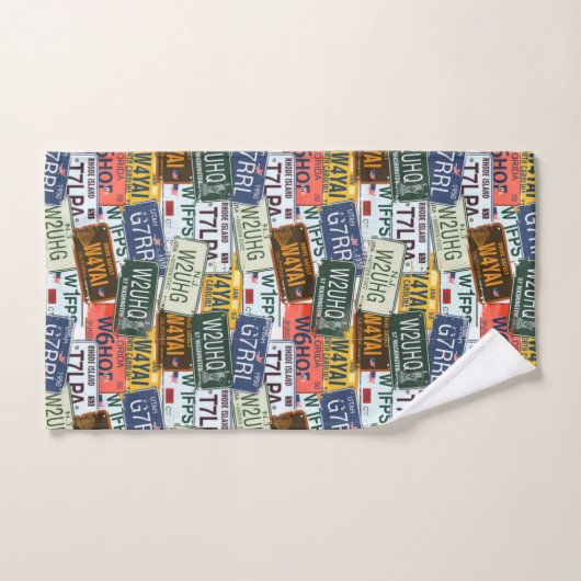 分類された運転免許証のプレート バスタオルセット (ハンドタオル)