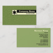 分類される端-緑のエンボスTex 名刺 (正面/裏面)