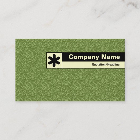 分類される端-緑のエンボスTex 名刺 (正面)
