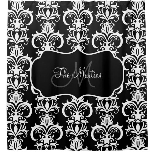 分類ファミリ名モノグラムダマスクパターン シャワーカーテン (正面)