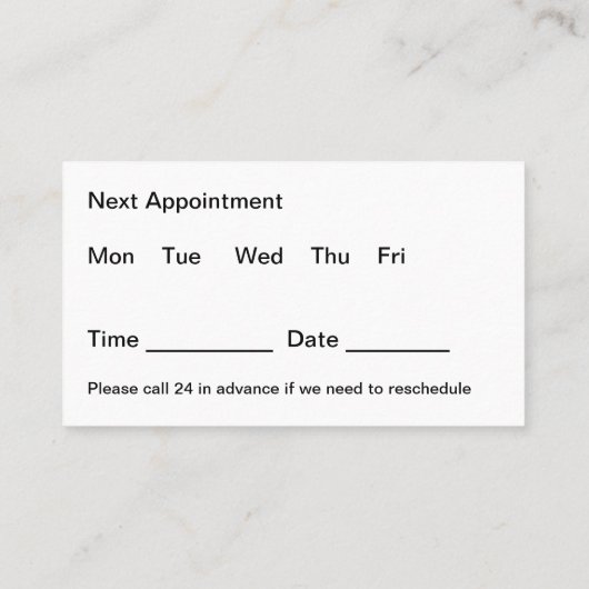 分類医療アポイントメントカード予算の一括 名刺 (裏面)