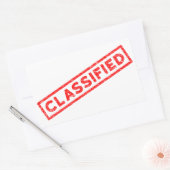 分類赤ゴム印 長方形シール (封筒)