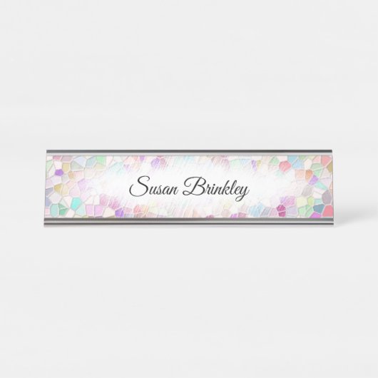 切かわいらしりガラス  デスクネームプレート (正面)