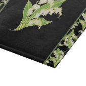 切かわいらし断ボード：谷のユリ、ブラック カッティングボード (角)