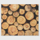 切られた丸太の山 ラッピングペーパー (フラット)