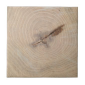 切られた木のクローズアップの年次リングや輪の平面図 タイル (正面)