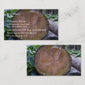 切られた木ディスク質の眺めの上で閉めて下さい 名刺 (正面/裏面)