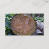 切られた木ディスク質の眺めの上で閉めて下さい 名刺 (裏面)