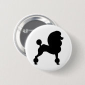 切られた標準プードル 缶バッジ (正面&裏面)