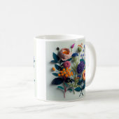 切りカラフル紙花 コーヒーマグカップ (正面右)