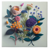 切りカラフル紙花 タイル (正面)