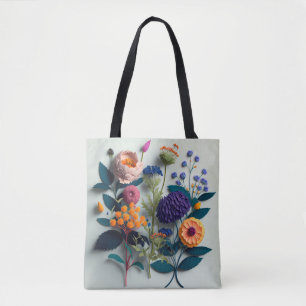 切りカラフル紙花 トートバッグ