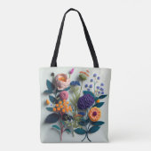 切りカラフル紙花 トートバッグ (裏面)