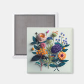切りカラフル紙花 マグネット (正面/裏面)