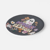 切りスプキー幽霊と花ハロウィーン紙プレート ペーパープレート (アングル)