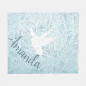 切りファンシー抜きハミングバード フリースブランケット (正面(横))