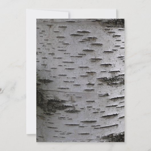 切り出しのハートの樺の木の吠え声の結婚式招待状 招待状 (裏面)