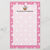 切り出しカップケーキとピンクのさくらんぼを上 便箋 (正面)