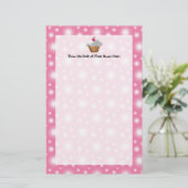 切り出しカップケーキとピンクのさくらんぼを上 便箋 (スタンド正面)