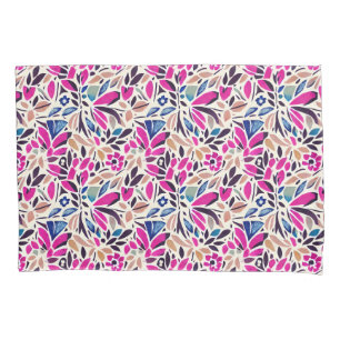 切り出しカラフル植物柄ダベットカバー 枕カバー