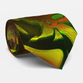切り出しスタイルの葉グリーンの傷 ネクタイ (ロール)